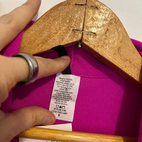 MOA Collection bright pink open front blazer S - Picture 5 of 8